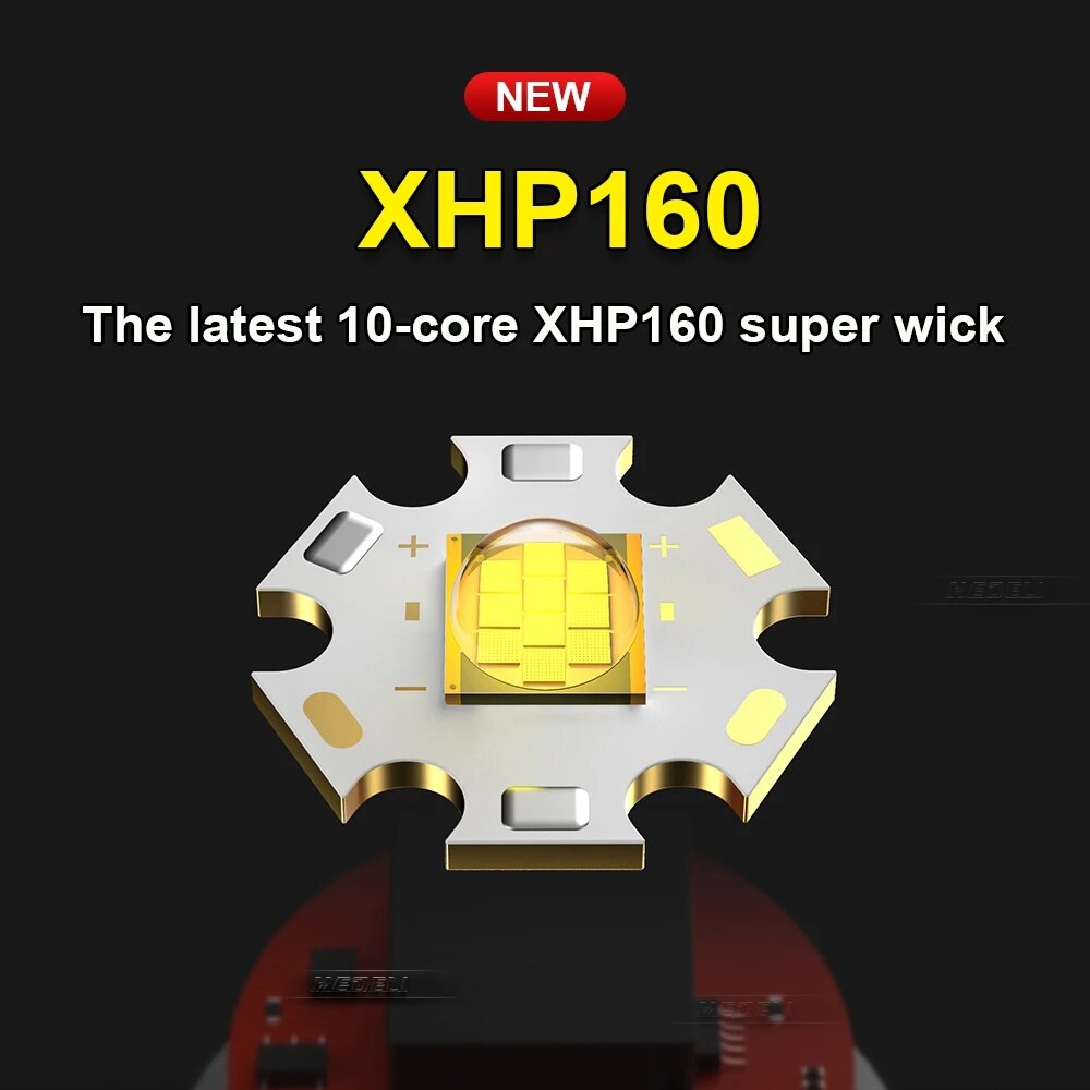 LED XHP160مصباح يدوي